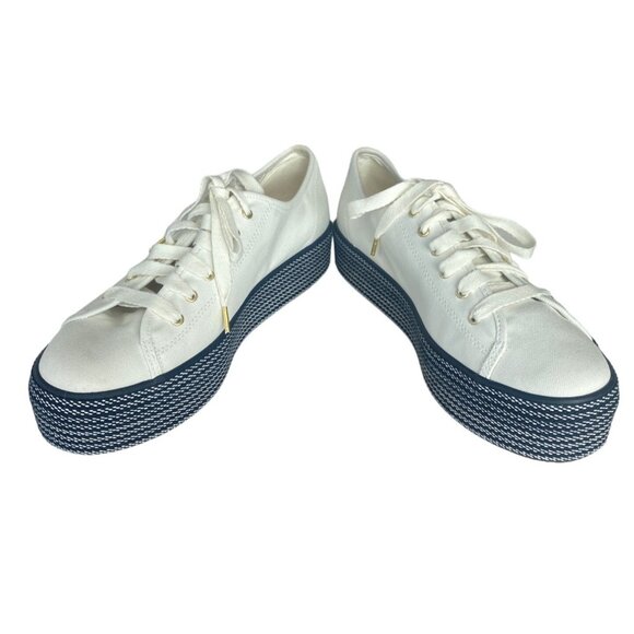 Keds Women's Triple Up Webbing Canvas Sneaker Women's 10 White Navy - Picture 14 of 14